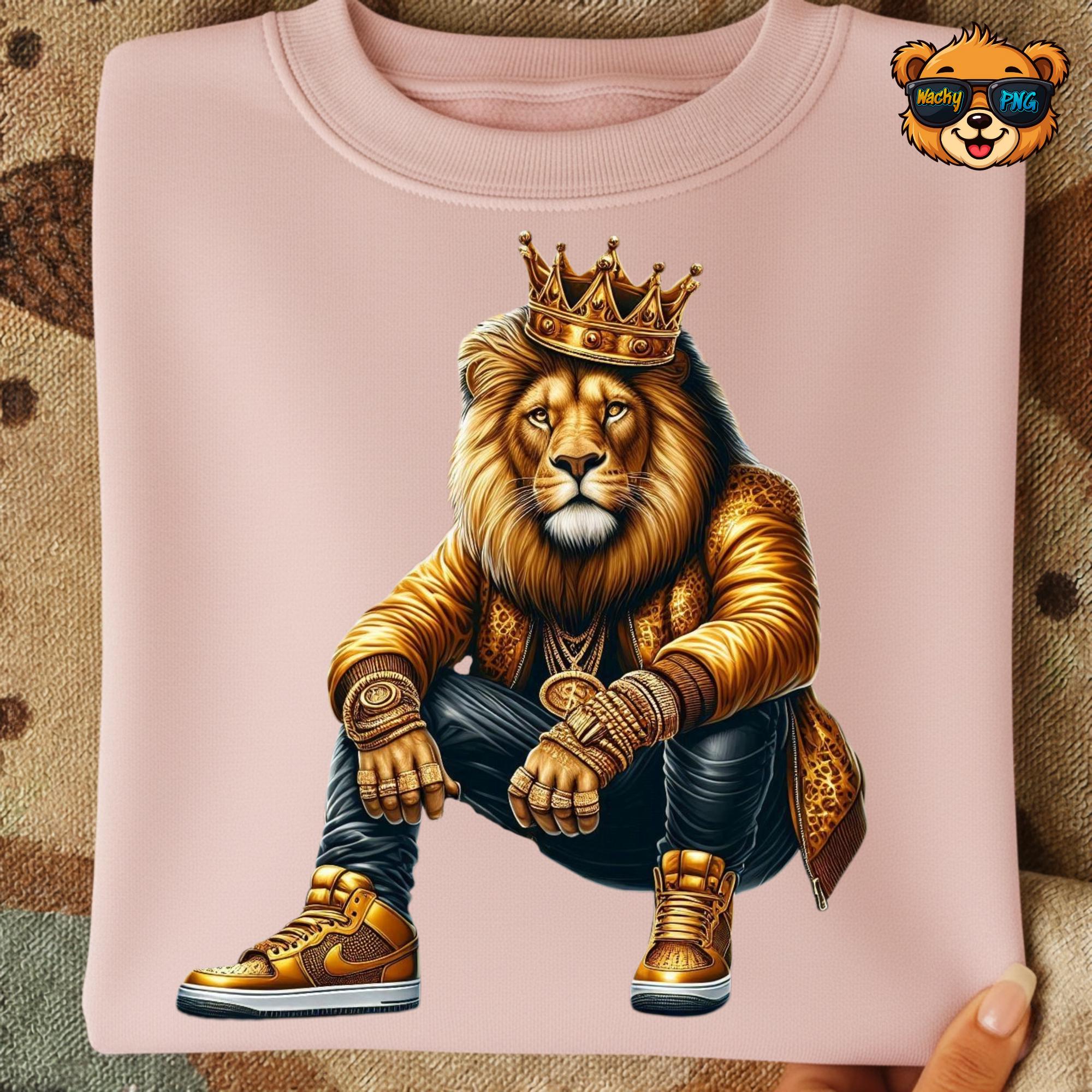 Urban Lion King Png, Golden Lion PNG, Streetwear Lion Png, Hip Hop ...