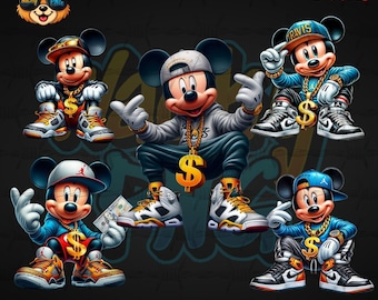 Urban Mickey Mouse PNG, Street Style Mickey Mouse Bundle, Urban trap Designs, Pop Culture Designs, Fantasy Fan Art, PNG