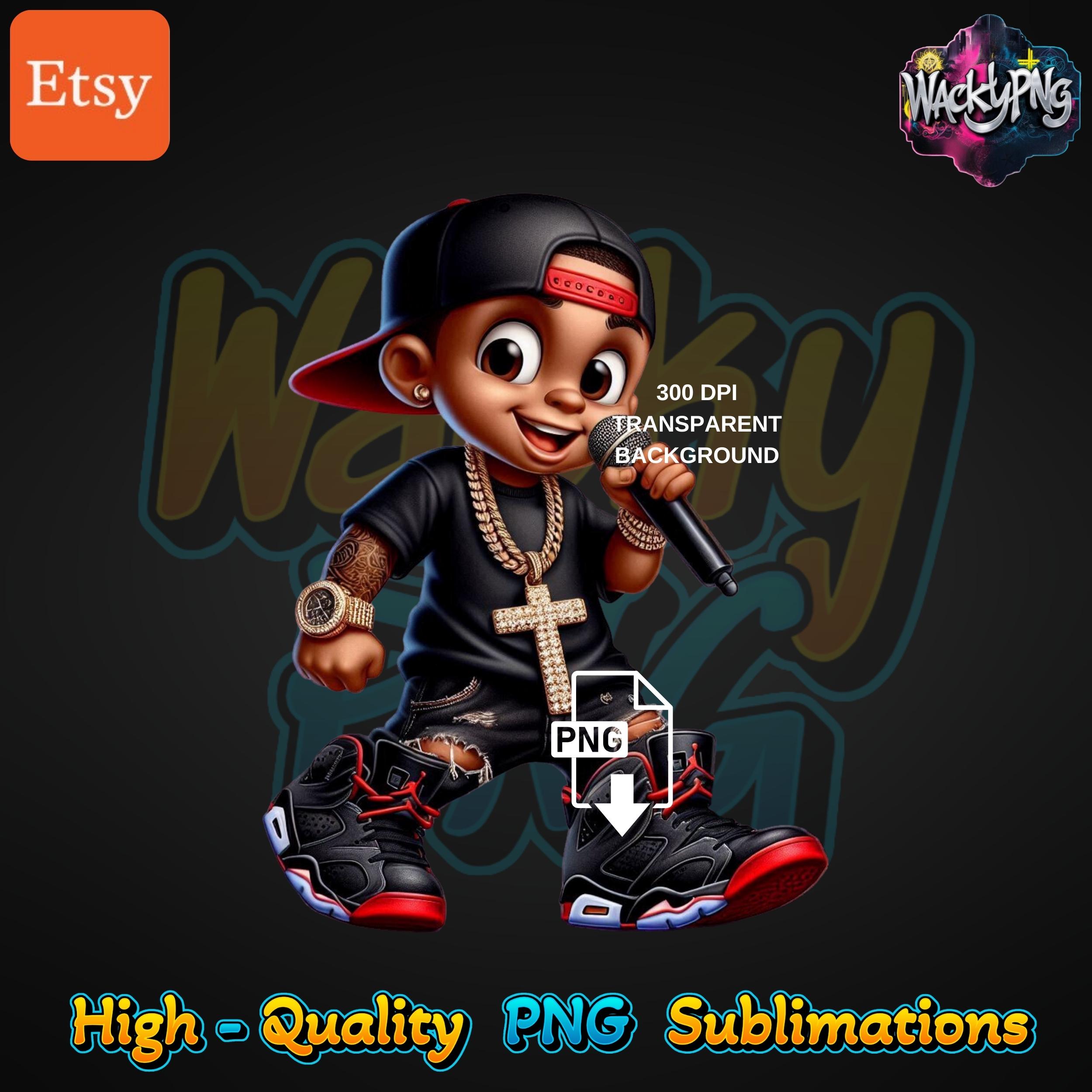 Urban Kid Singer PNG: Wacky Fan Art Digital Download