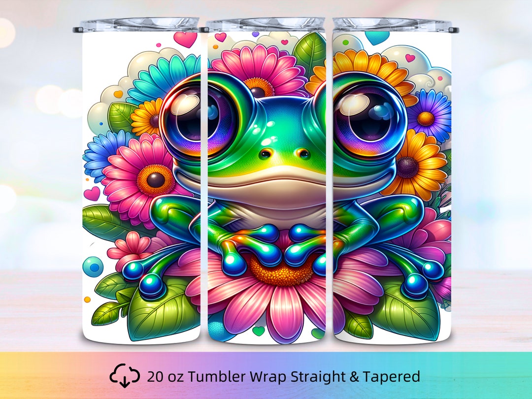Adorable Frogs Tumbler Wrap, 20oz Skinny Tumbler, Tumbler Design ...