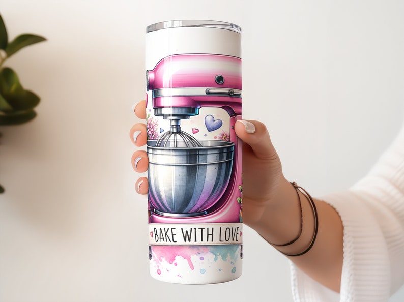 Bake With Love Tumbler Wrap, Sublimation Tumblers, 20 Oz Tumbler