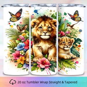 The Lion Skinny Tumbler wrap, 20oz Skinny Tumbler, Safari Tumbler Design, Tumbler Sublimation, Wildlife Tumbler Wrap PNG, Sublimation Design
