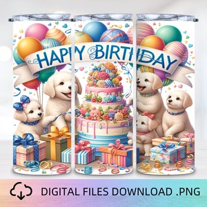 Alles Gute zum Geburtstag 20 oz Becherverpackung, Geburtstagsbecherverpackung, Geburtstagsfeier Becher, Geburtstag Sublimation PNG, Becher Designs