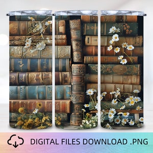 Books 20 oz Skinny Tumbler Wrap. Sublimation Design, Book Tumbler Wrap, Book Lover Tumbler, Instant Digital Download PNG