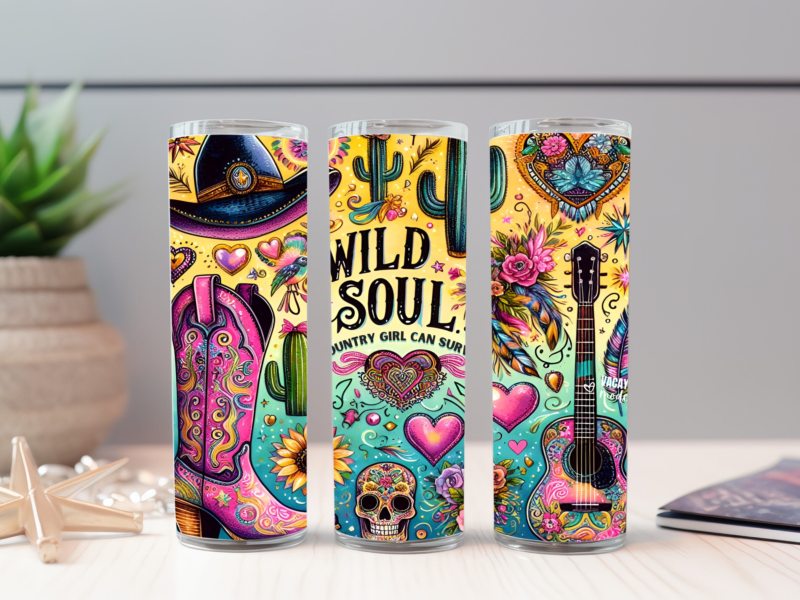 Wild Soul 20 Oz Skinny Tumbler Wrap, Country Girl Tumbler Sublimation ...