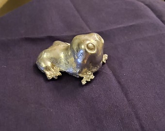 Adorable Sterling Silver Frog, solid silver statue/jewelry/figurine (Frogurine!) ~1oz