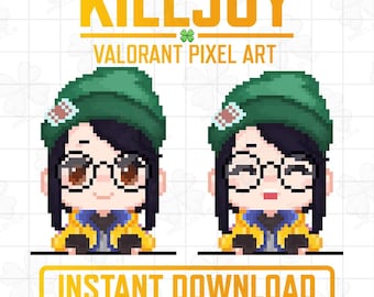 Valorant Killjoy - Pixel Art Chibi PNGTUBER (Digital Download)