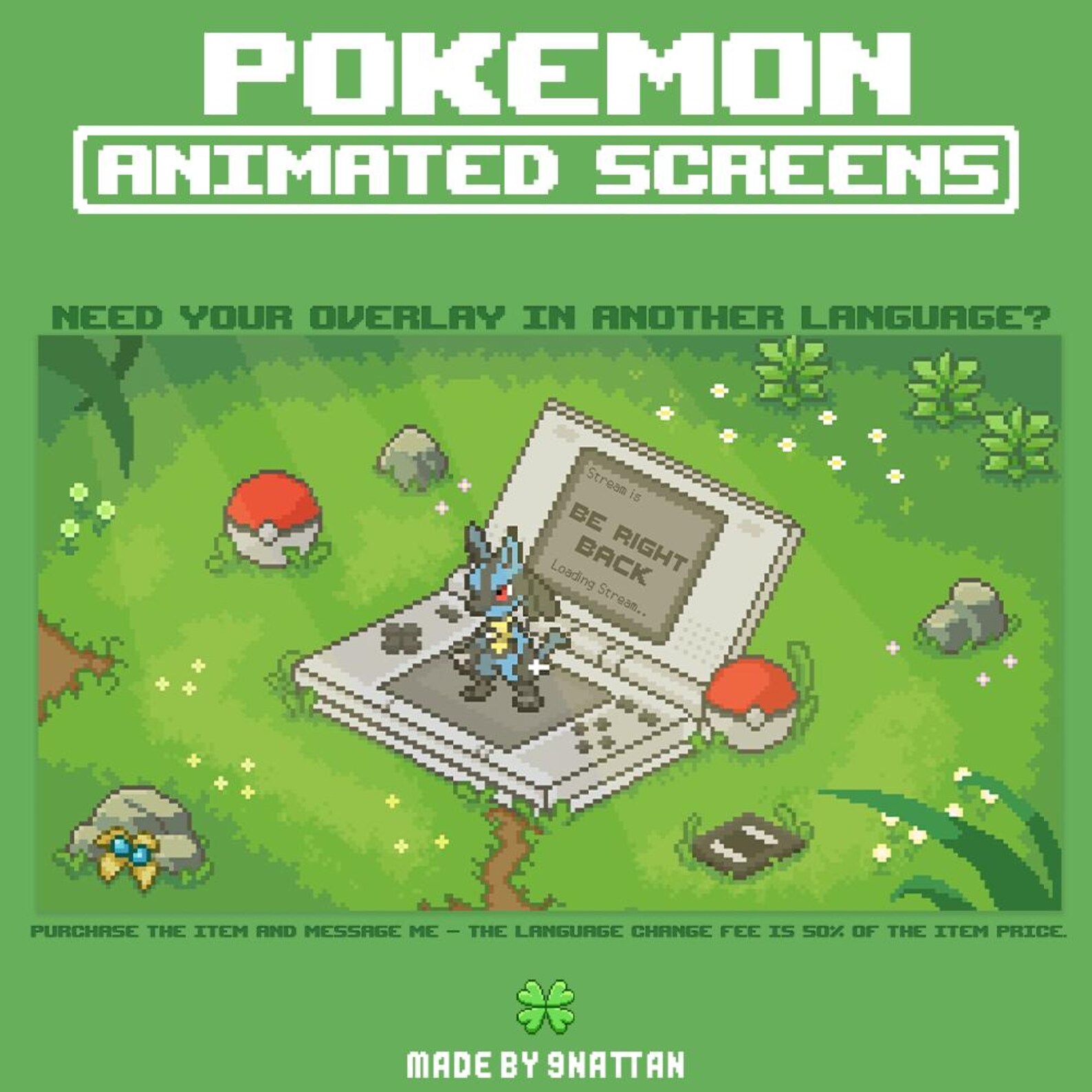 Pokemon Animated Screens Stream Overlay Nintendo DS | Twitch, Kick ...