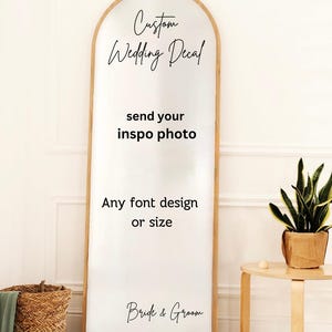 Custom Mirror Decal- Wedding Welcome Sign Decal- Vinyl Decal- Premium decals- Premium Welcome Sign- Custom Vinyl Sticker- Custom Vinyl Decal