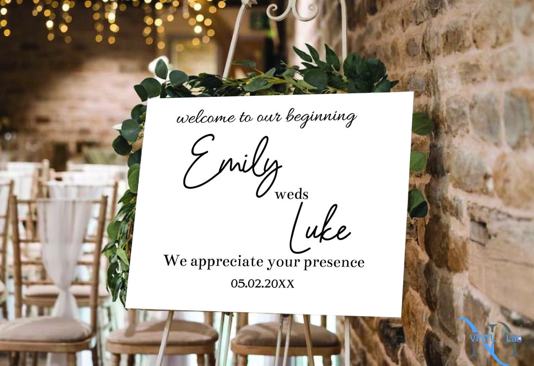 Pvc Welcomesign PVC Wedding Sign Welcome to Our Beginning Sign personalized Decor for ...