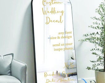 Custom Wedding Sign Vinyl Decal: Gold Mirror Lettering