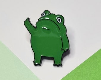 Middle Finger Rude Frog Enamel Pin Badge Broach Gift