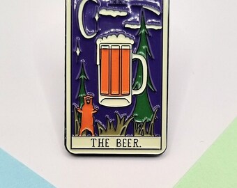 The Beer Tarrot Card, Funny Drink, Lapel Enamel Pin Badge Broach