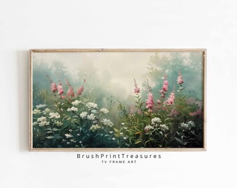 Frame TV art Wildflower Field, Flower Meadow Spring Samsung Frame TV art Samsung TV Digital Download Art Work no25