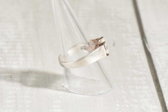 Sterling Silver Solitaire Ring with Large Square … - image 3