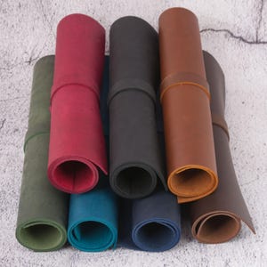 Cuir rétractable 5 oz, formats A4 ou A3 en bleu, marron, vert, noir, rouge, bleu sarcelle et cannelle