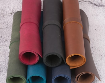 5oz Pull up leather, A4 or A3 sizes in blue, brown, green, black, red, teal and cinnamon