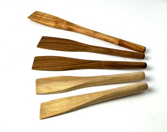 Spatule en bois faite main, tournage sur bois fabriqué à la main, ustensile de cuisine, gravure personnalisée disponible