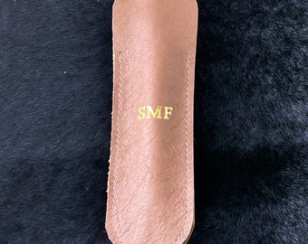 Personalised Leather Pen Pouch, Case, Sheath, Choice of Colours