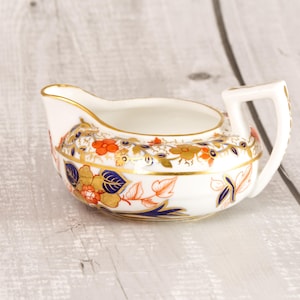 Antique Derby Porcelain Creamer, Stevenson & Hancock King Street Imari Jug, c. 1863–1898, AKA Royal Crown Derby (King Street Mark)