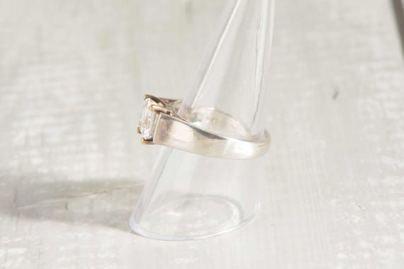 Sterling Silver Solitaire Ring with Large Square … - image 5