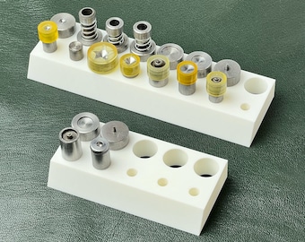 Die holder stand for Hand Press (Green Machine, etc.) die sets, used for Leatherwork, Dressmaking, etc.