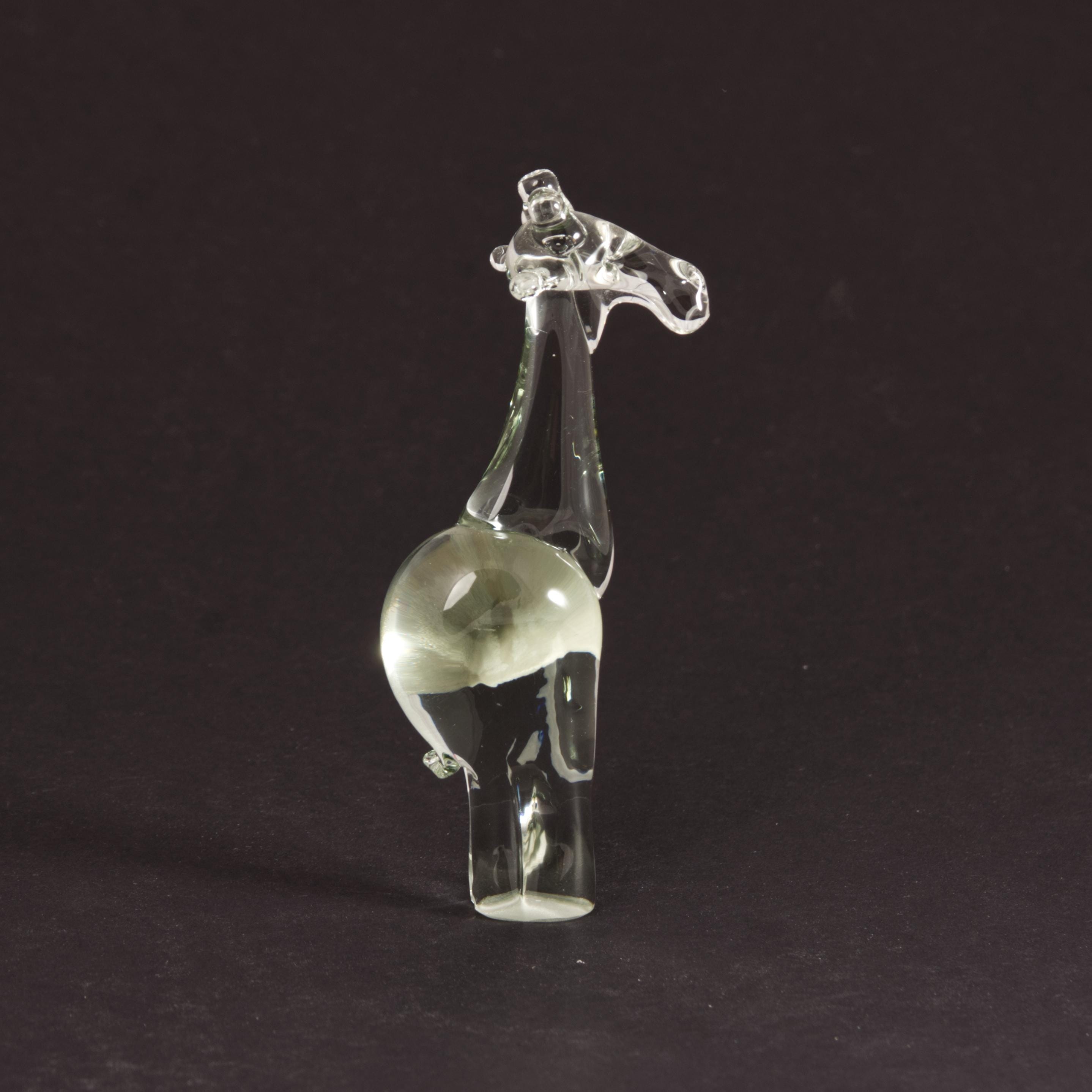 Vintage Ngwenya Glass Giraffe Figurine With Sticker Swaziland
