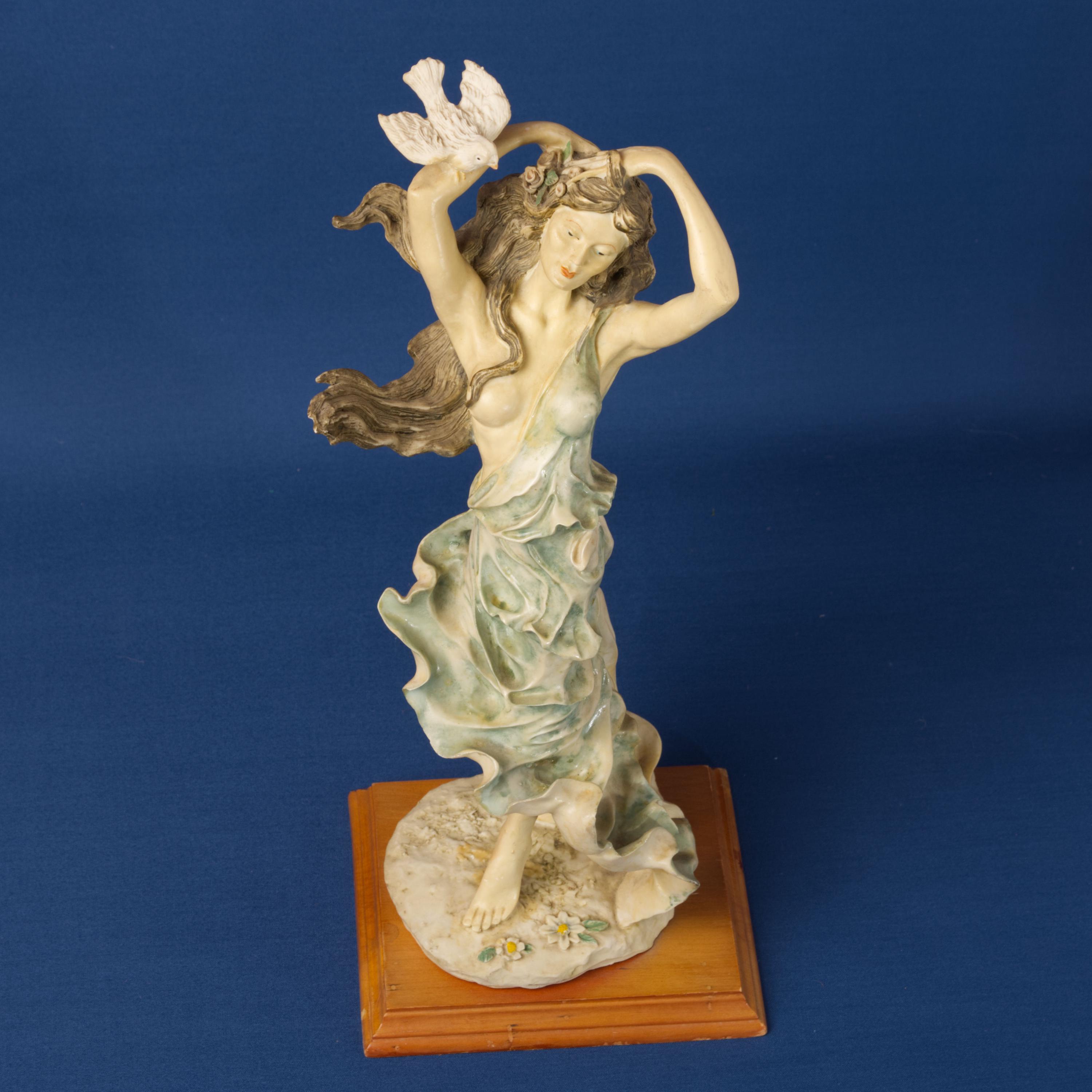 Capodimonte Style (giuseppe Armani?) Figurine of Girl With Doves
