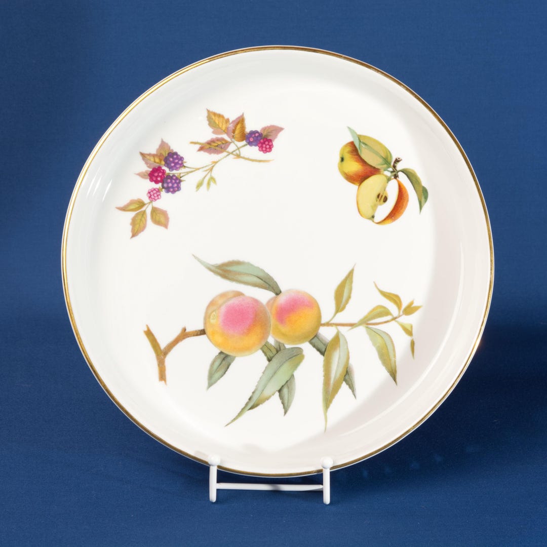 Vintage Royal Worcester Evesham Gold 27cm Round Shortbread Tray