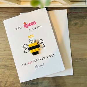 Personalisierte Muttertag Queen Bee Brick Andenken Karte, für die Königin unseres Bienenstocks für Mama, Mama, Mama, Stiefmutter, Oma, Tochter