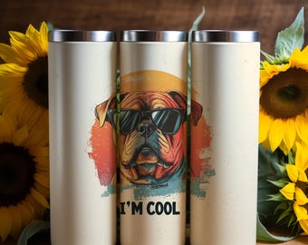 Cool Dog Retro Sunset Estilo Vintage Gráfico para Amantes de Cães - Tumbler wrap 20 oz, download digital PNG 300 dpi