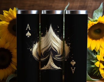 Ás de espadas v.3, Tumbler wrap 20 oz, download digital PNG 300dpi, Lucky You, cartas de baralho