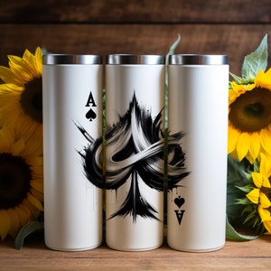 Ás de espadas v.2, Tumbler wrap 20 oz, download digital PNG 300dpi, Lucky You, cartas de baralho