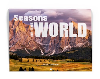 2027 Wall Calendar | 13 Month | 11" x 8.25" | Premium UV Coated Cover | Global Travel Edition with Holidays, Moon Phases, and Lunar Dates