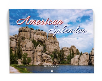 2027 Wall Calendar | 13 Month | 11" x 8.5" | Premium UV Coated Cover | America Travel Edition with Holidays, Moon Phases, and Lunar Dates