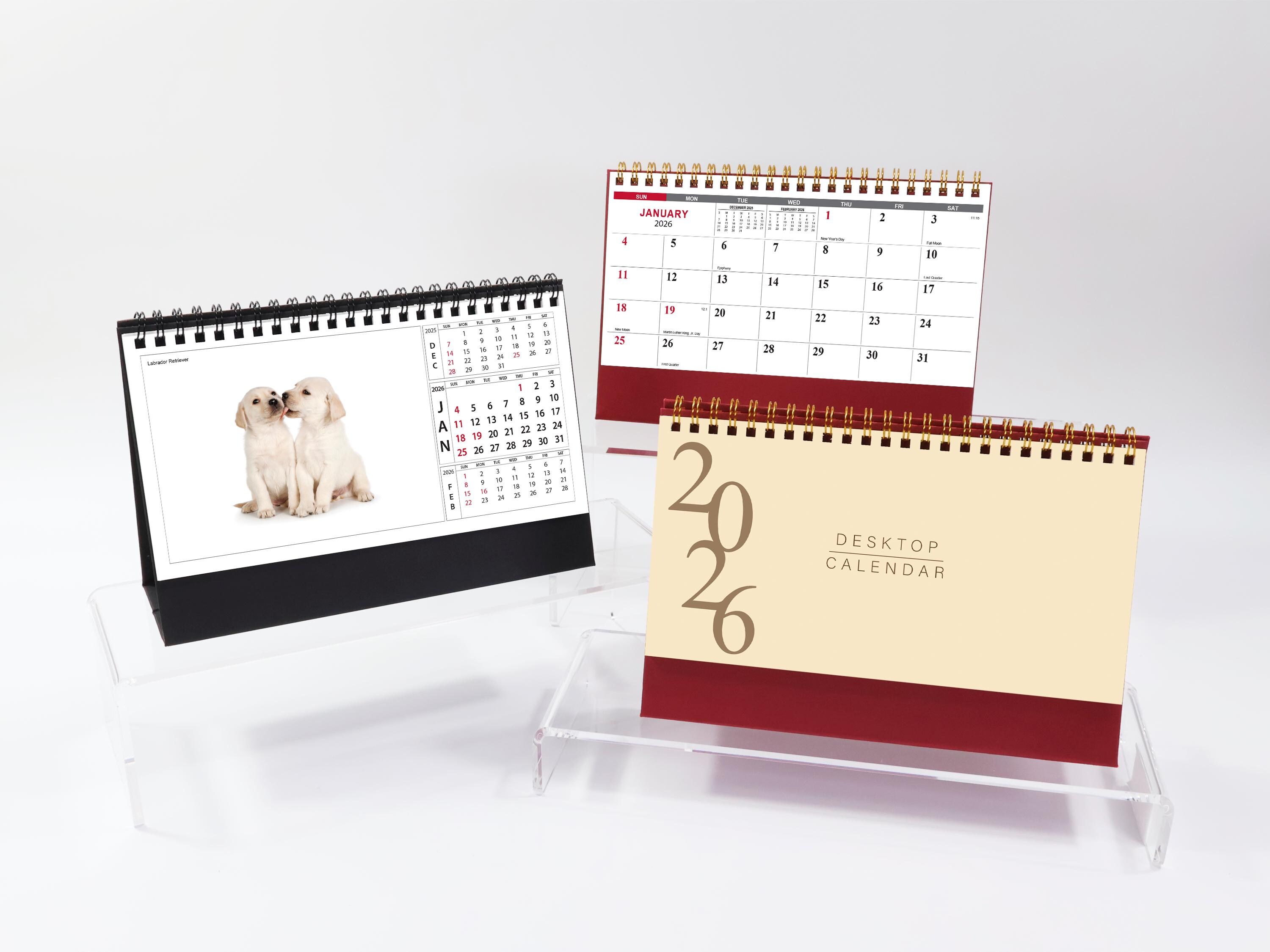 2026 Standing Desk Calendar | 12 Month | 8.25" X 5.56" | Puppies Edition  With Holidays, Moon Phases, and Lunar Dates - Etsy