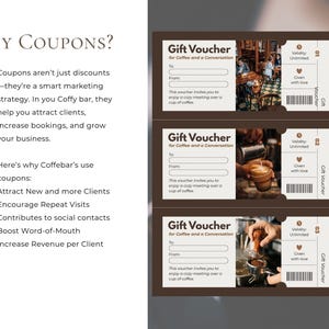 Coffeebar Coupons, drink Coffee with friends, coffee bar decor, barista voucher, coffee bar accessories, coffee bar gift, bar sign, digital image 2
