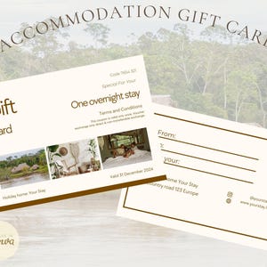 AirBnB Gift Card Template, Editable, Canva, Giftcard for Holliday accommodation owners, VRBO host bundle