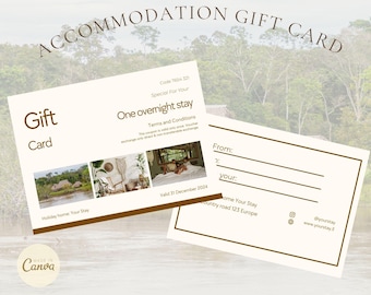 AirBnB Gift Card Template, Editable, Canva, Giftcard for Holliday accommodation owners, VRBO host bundle