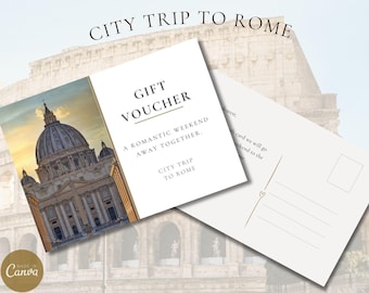 Romantic City Trip Rome, St. Peter's Square, Vatican, Colosseum, gift of love, romantic gift, Mothers day gift, Birthday gift, Italian,