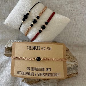 Sternzeichen-Armband Steinbock, personalisiert, Freundschaft, Taufe, Geburtstag, Geschenk, gold/silber, Makramee, Unikat, handmade