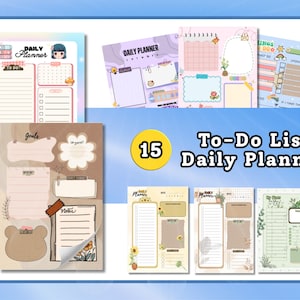 Plantilla editable de Canva de lista de tareas: Planificador diario (A4, A5, A6) (Descarga digital)