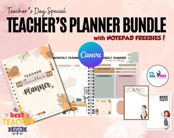 Bearbeitbarer Lehrerplaner 2024, Stundenplanvorlage (Canva, Printable)