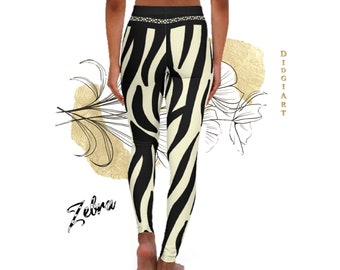 Zebra Print Spandex Leggings | Fashion Jungle Activewear XS - 2XL |  Glam Soft Yoga, Pilates, Fitness Leggings for Women AOP