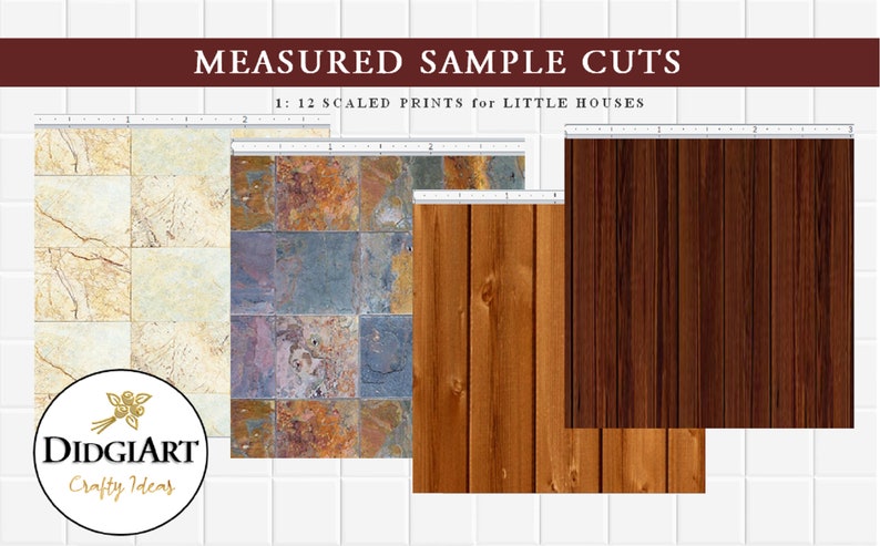 Tile Model Paper Dollhouse Floor Printable Wallpapers for Small Model Homes Miniature 1: ...