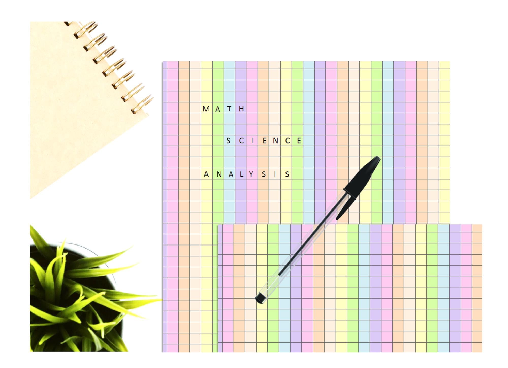 ADHD Rainbow Graph Paper, Disability, Dyslexia | 4x4 Quad Ruled ...