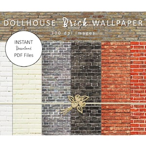Dollhouse Brick Wallpaper for Model Homes | Real Images,  Miniature 1:12 Printable Walls | Instant Digital Download