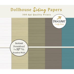 Puppenhaus Innen, Außen Holzverkleidung, Paneelwände für Musterhäuser | Nahtlose 1:12 Miniatur bedruckbare Papiere | Sofortiger digitaler Download