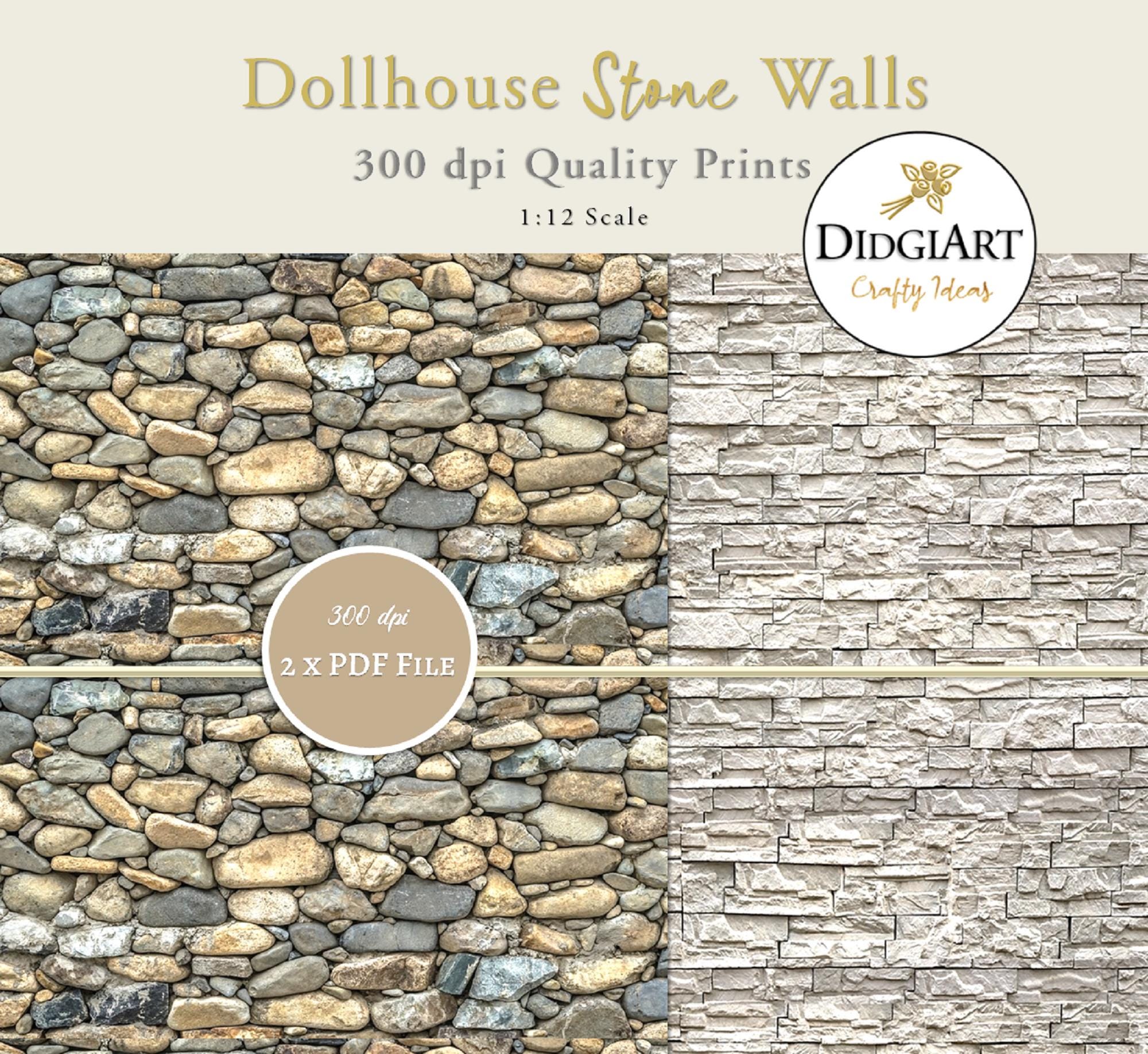 thumbnail image 2 of 5 Sheets Of MyTinyWorld 1:12th Scale Dry Stone Wall Pattern Cladding – Dolls House Wallpaper 2 of 4