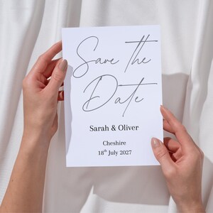 Save the Date Digital Download - Black and White Minimal Canva Template - Elegant Wedding Announcement Printable